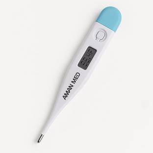Aman Med Digital Thermometer with One Touch Operation for Child and Adult Thermometer Body Temperature Check Fast Reading Fever Alarm & Beeper Alert Digital Thermometer