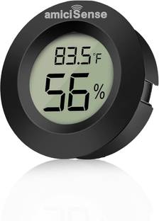 amiciSense Mini Thermometer & Hygrometer with Back Sensor – Temperature & Humidity Monitor for Home, Office, Car, Schools, Labs, and More Thermometer