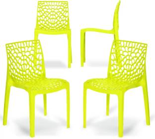 Binani Web Modern Plastic Dining Chair for Home,Cafe|Durable Outdoor Seating Chair Plastic Dining Chair