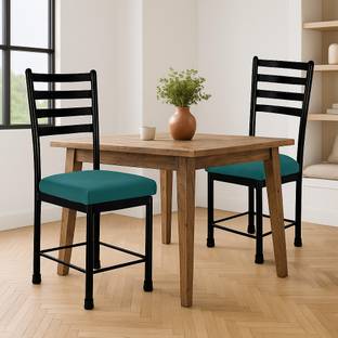 zidle Domino Dining Chair Soft Premium Rexine Seat With Metal Legs Black Foam Dining Chair