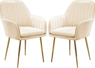 Roxigo Velvet Dining Chairs, Cushion Seat Chair for Living Room Bedroom Restaurant Fabric Dining Chair