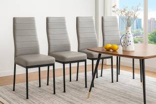 zidle Bloom Nx Premium Synthetic Leather Metal Dining Chair with Metal Legs Foam Dining Chair