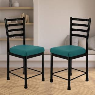 zidle Domino Dining Chair Soft Premium Rexine Seat With Metal Legs Black Foam Dining Chair