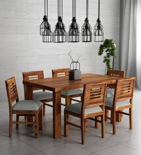 Douceur Furnitures Solid Sheesham Wood 6 Seater Dining Set For Dining Room / Restaurant. Solid Wood 6 Seater Dining Set