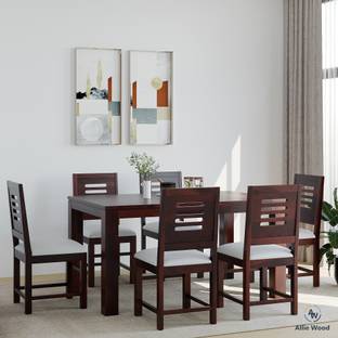 Allie Wood Sheesham (Rosewood) Solid Wood 6 Seater Dining Set