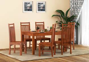 Custom Decor Solid Wood 6 Seater Dining Set