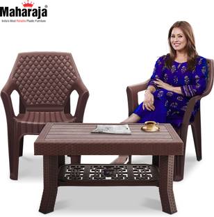 MAHARAJA Plastic Chair & Table set for Outdoor & Indoor | Plastic 2 Seater Dining Set