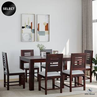 Allie Wood Sheesham (Rosewood ) Solid Wood 6 Seater Dining Set