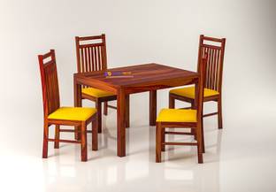 Custom Decor Solid Wood 4 Seater Dining Set