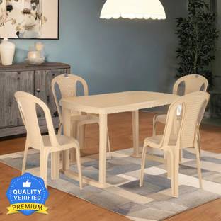 Nilkamal Shahenshah Rectangular Plastic 4 Seater Dining Set