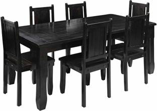 APRODZ Solid Wood 6 Seater Dining Set