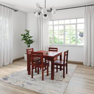 TRUE FURNITURE Rosewood ( Sheesham ) Solid Wood 4 Seater Dining Set