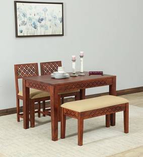 UK FURNITURE Rosewood (Sheesham) Dining Room Set Solid Wood 4 Seater Dining Set