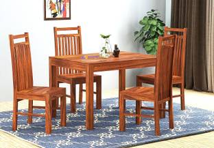 Custom Decor Solid Wood 4 Seater Dining Set