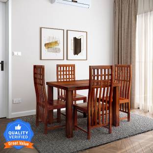 Flipkart Perfect Homes Sheesham ( Rosewood ) Solid Wood 4 Seater Dining Set