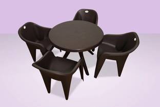 ARLAVYA Modern Durable and Sturdy Plastic 4 Seater Dining Set