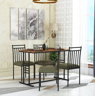 Anishwar Indoor & Outdoor Dining Room and Living Room Set Metal 4 Seater Dining Set