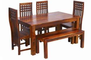 Custom Decor Solid Wood 6 Seater Dining Set
