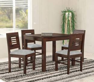 Devsignature Solid Sheesham Wood Four Seater Dining Set For Kitchen , Hotel , Restaurant Solid Wood 4 Seater Dining Set