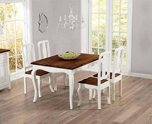 APRODZ Solid Wood 4 Seater Dining Set