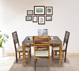 Meera Handicraft Sheesham Wood Solid Wood 4 Seater Dining Set