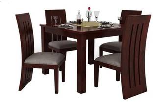 Wood Print Premium Dining Room Furniture Wooden Dining Table with 4 Chairs Solid Wood 4 Seater Dining Set