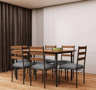 Anishwar Indoor & Outdoor Dining Room and Living Room Set Metal 6 Seater Dining Set