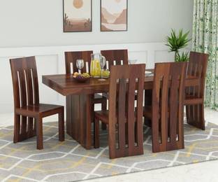 Flipkart Perfect Homes Solid Sheesham Wood Poster Six Seater Dining Set For Dining Room/ Restaurant || Solid Wood 6 Seater Dining Set
