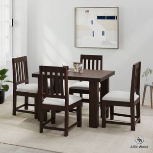 Allie Wood Rosewood (Sheesham) Solid Wood 4 Seater Dining Set