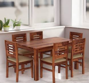 Utkarsh Solid Sheesham Wood Six Seater Dining Set For Dining Room/ Kitchen/ Restaurant | Solid Wood 6 Seater Dining Set