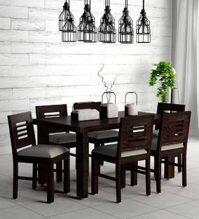 Taskwood Furniture Solid Wood Sheesham Wood 6 Seater Dining Table With 6 Chairs For Dining Room Solid Wood 6 Seater Dining Set
