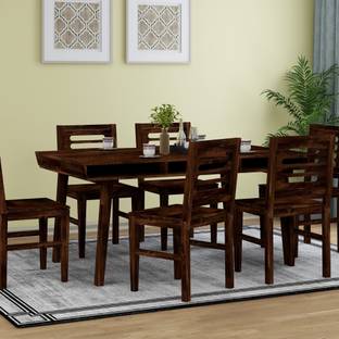 SMAART CRAAFTS Premium Wooden Dining Solid Wood 6 Seater Dining Set