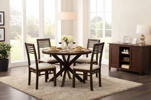 Krishna Wood Decor Solid Wood 4 Seater Dining Set