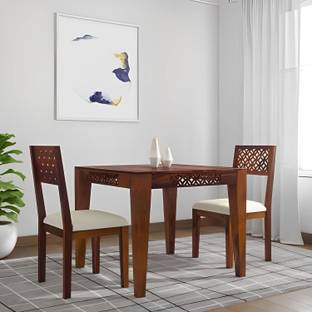 Shree Jeen Mata Enterprises Solid Wood Sheesham Wood 2 eater Dining Table With 2 Chairs For Dining Room Solid Wood 2 Seater Dining Set