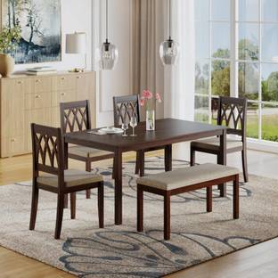 Wakefit Solid Wood 6 Seater Dining Set