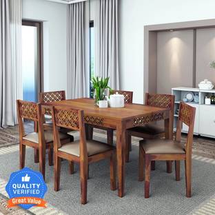 Flipkart Perfect Homes Sheesham Solid Wood Solid Wood 6 Seater Dining Set