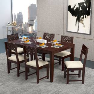 TRUE FURNITURE Rosewood ( Sheesham ) Solid Wood 6 Seater Dining Set