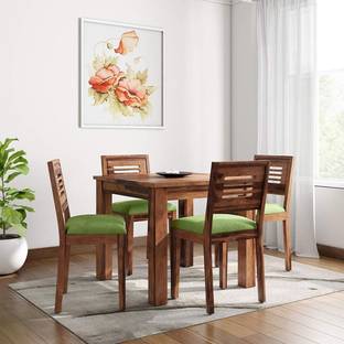 Taskwood Furniture Solid Wood Sheesham Wood 4 Seater Dining Table With 4 Chairs For Dining Room Solid Wood 4 Seater Dining Set