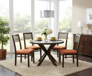 Krishna Wood Decor Solid Wood 4 Seater Dining Set