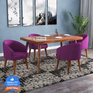 Kendalwood Furniture Premium Dining Room Furniture Wooden Dining Table with 4 Chairs Solid Wood 4 Seater Dining Set