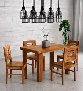 Allie Wood Rosewood (Sheesham) Solid Wood 4 Seater Dining Set