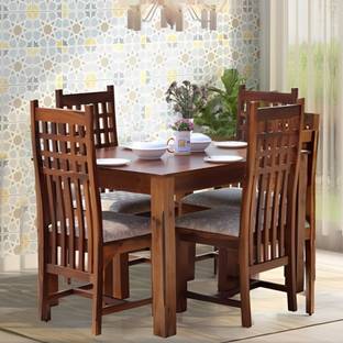 Allie Wood Rosewood (Sheesham) Solid Wood 4 Seater Dining Set