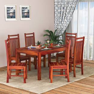 Custom Decor Solid Wood 6 Seater Dining Set