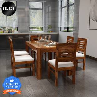 Allie Wood Sheesham ( Rosewood ) Solid Wood 6 Seater Dining Set