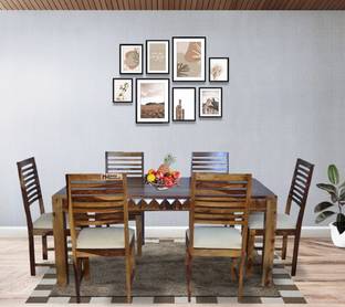 Meera Handicraft Sheesham Wood Solid Wood 6 Seater Dining Set