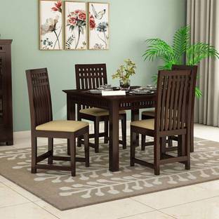 PR FURNITURE Solid Sheesham wood 4 Seater Dining Set For Dining Room | Hotel Solid Wood 4 Seater Dining Set