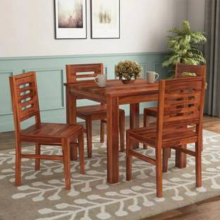 AMARNATH MD Solid Sheesham Wood Dining Table Set for Dining Room | Hotel | Office Solid Wood 4 Seater Dining Set