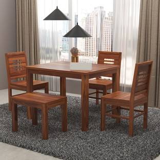 TRUE FURNITURE Sheesham ( Rosewood ) Solid Wood 4 Seater Dining Set