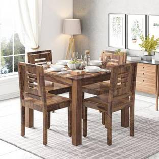 Allie Wood Rosewood (Sheesham) Solid Wood 4 Seater Dining Set