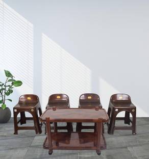 Anmol 4 Chairs & 1 Table (Heavy Duty Combo) for Home Office Resturants Plastic 4 Seater Dining Set